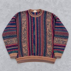 Vintage 90s Disney Catalog Tigger 3D Knit Sweater Mens XL Multicolor Coogi Style